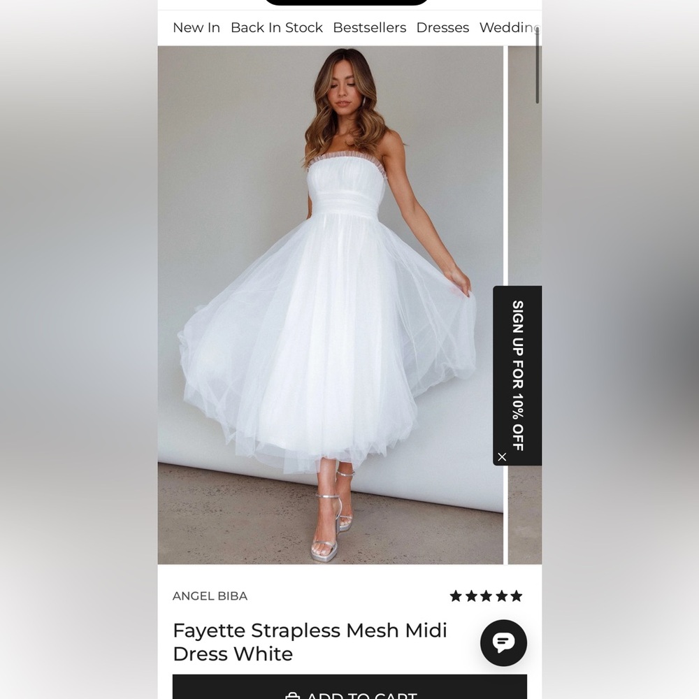 Selfie Leslie White Strapless Midi Dress